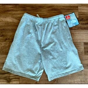 Vintage 90's Hanes Wear Mens Size Medium Gray Elastic Band Shorts Cotton